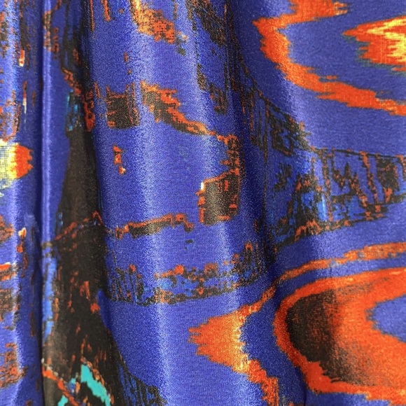 Medium navy blue printed long sleeve dress - Picture 3 of 3